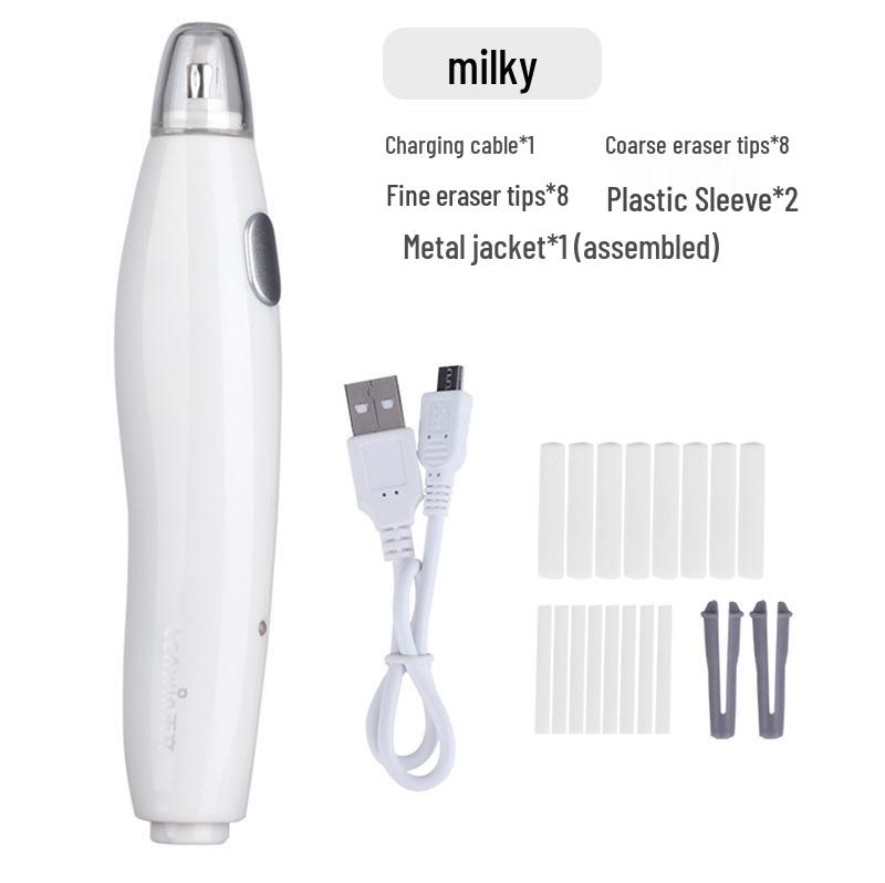 Green Bamboo Rechargeable Electric Eraser Pen with Thick & Thin Refills for Art Students