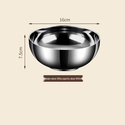 WuTuo 316L Stainless Steel Double-Layer Salad Bowl
