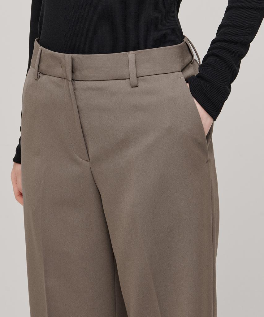 MUSINSA STANDARD WOMAN Women'S Straight Hidden Banding Slacks [Dusty Beige]