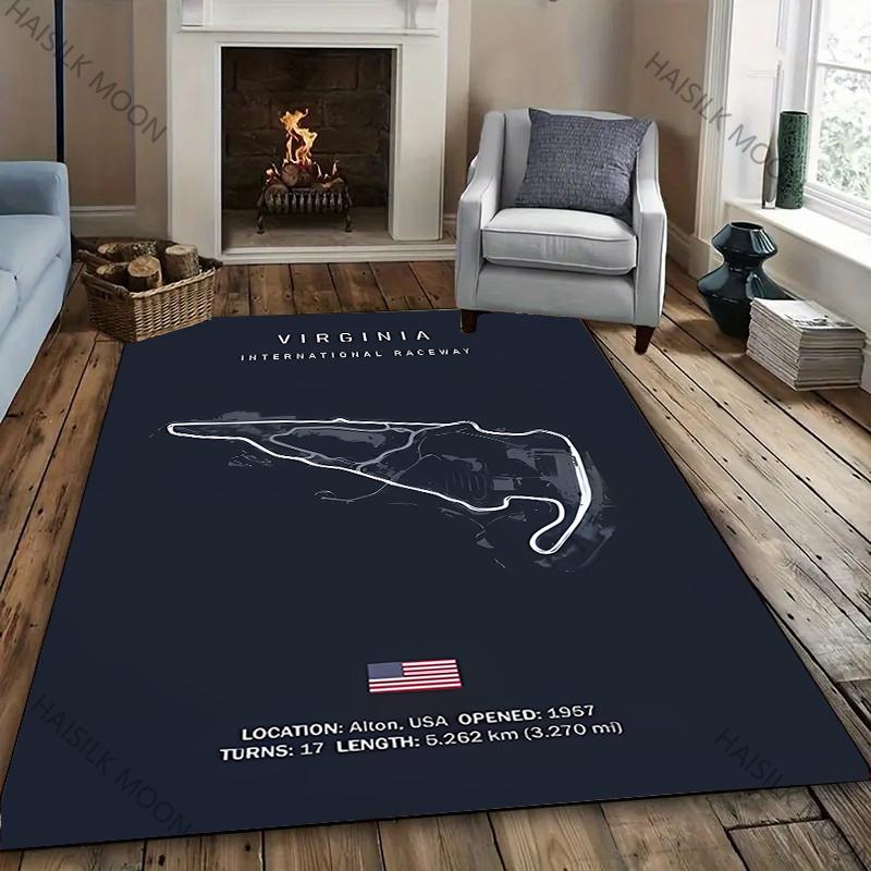 F1 Imola Monaco Track Circuit Printed Four Seasons Carpet for Room Sofa, Formula 1 Motorsport Theme Decor Mat Racing Lover Rug