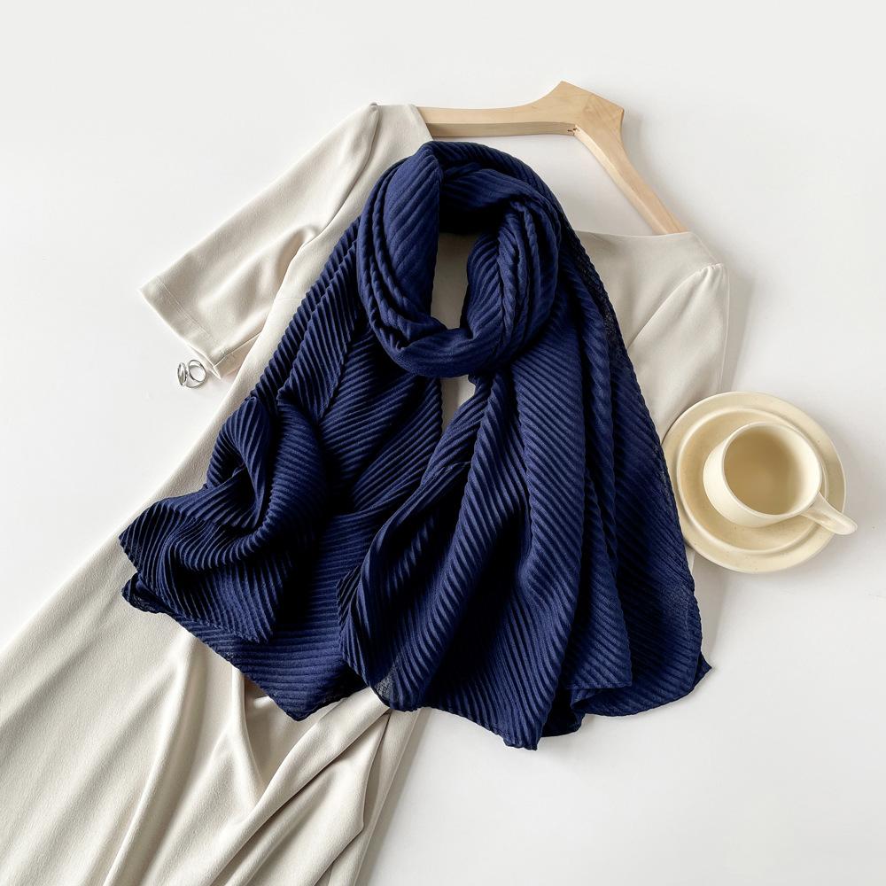 Fashionable New Versatile Headscarf Large Square Scarf Solid Color Scarf Women'S Simulated Silk Satin Scarf