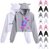 Women Tok Tik Short Pullover Hoodie Spring Autumn Sweatshirt Jumper Tops Crop