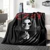 Rockmusikstar Ozzy Porträt Logo Druck Flanell Überwurf Weiche Plüschdecke für Sofa Couch Schlafzimmer Musikfan Heimdekoration
