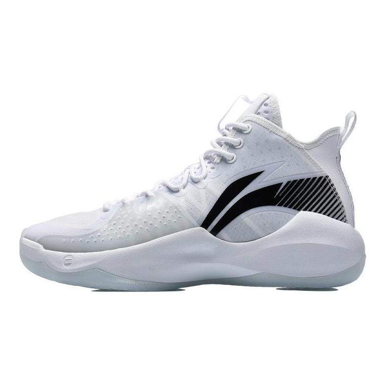 Li Ning Combat Hi Basketball Shoes Men's Mid Top White/Black ABAR059-6