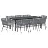 Garden Dining Set 9 Pcs Grey Powder Coated Steel