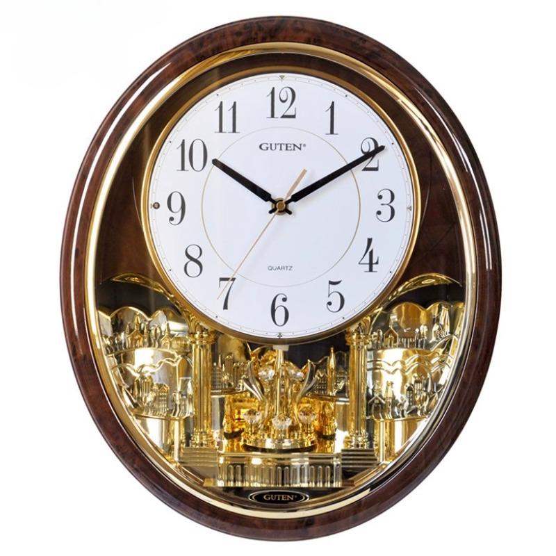 Living Room Wall Clock Modern Music Time Reporting Wall Watch Art Bedroom Silent Clock Creative Home Decoration Accessories