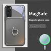 Textura Cinza Metálico Para Magsafe Samsung S25 S25 Edge S25Ultra S8 9 10 20 S21 Pro 22 Plus S23 FE S24 Ultra Capa de Vidro para Celular