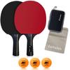 Bordtennisracket Set (2 racket, nät, fodral, bollar) - Nybörjarvänligt, lämpligt för alla tillfällen, pennhållning och shakehand-grepp, familjestil.