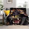 Wildlife Fierce Lion Throw Blankets, Soft Flannel Fleece Blanket Microfiber Cozy Bed Cover for Teen Boys Bedroom African Animal