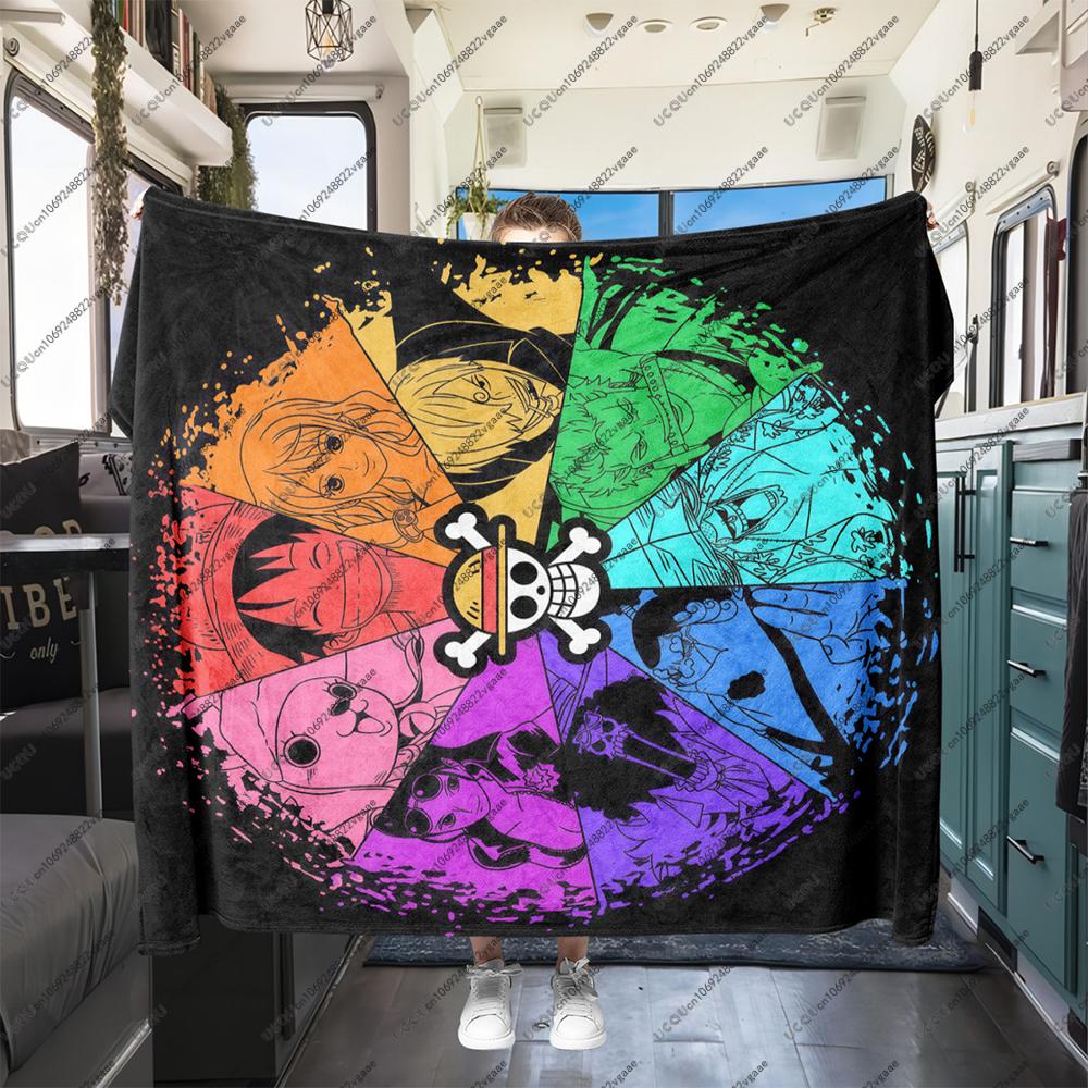 Anime ONE PIECE Luffy Weiche Kuscheldecke Flanelldecke Geschenk Sofa Bett Reise Büro Warm Herbst Winter Weich Weihnachten Halloween