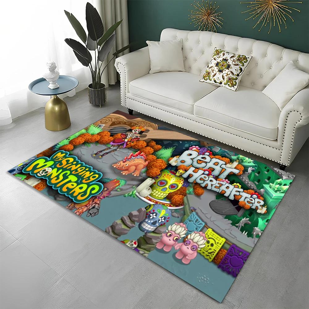 My Singing Monsters Videospiel Cartoon 3D Teppich für Zuhause Wohnzimmer Schlafzimmer Sofa Fußmatte Dekoration, Teppich rutschfeste Bodenmatte