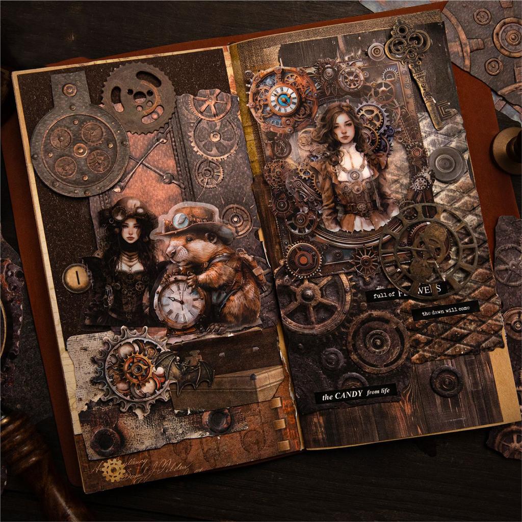 Paper Rust Series Vintage Rust Relief Landscape Material Paper Creative DIY Junk Journal Collage Scrapbooking Stationery