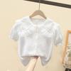 Girls' Short-Sleeve Summer Chiffon Shirt 2024 - White