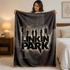 Linkin Park Print Flannel Blanket Cozy Lightweight Plush Throw Blanket For Bed Sofa Household Use