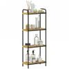 Bathroom Shelf 4-level Narrow Freestanding Storage Shelf Bamboo 1.5 X 21.5 X 106 Cm Natural Wood Effect