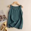 Women's Loose Fit Linen Camisole Tank Top Summer Plus Size Casual Sleeveless Inner Wear Basic Blouse