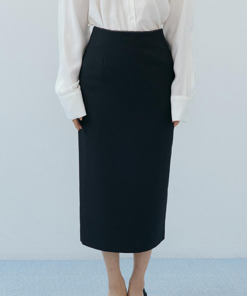 Lucirju Muffler Jacket + Lace Skirt Set (Black)
