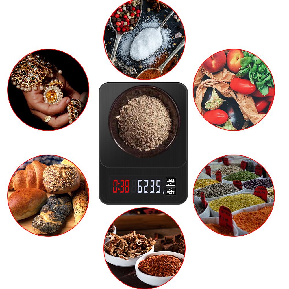 Cântar Electronic pentru Cafea prin Picurare 3kg/0.1g 10kg/1g Balanță Digitală LCD Cântare de Greutate Timer pentru Cafea de Bucătărie Casnic