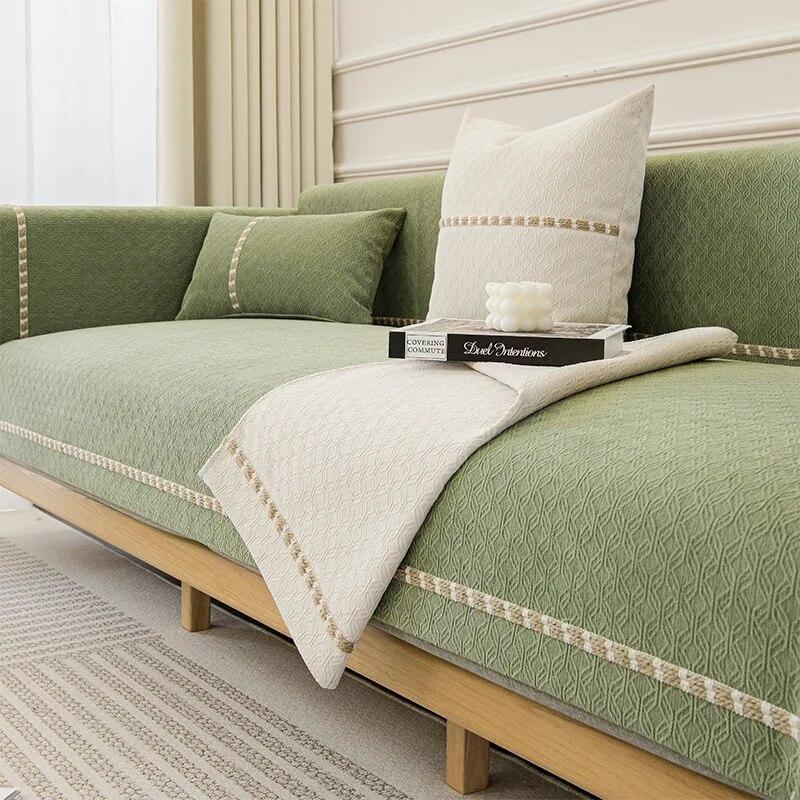 Chenille Texture Sofa Towel Four Seasons Universal Anti Slip Seat Cushions 2023 New Solid Color Modern High-end Soft Sofa Cover