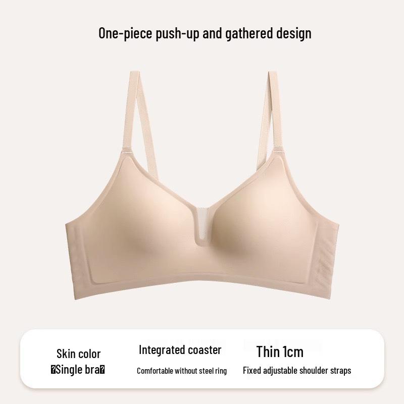 Soutien-gorge push-up sans coutures à col en V – Design doux, soutenant et anti-affaissement pour femmes sans armature.
