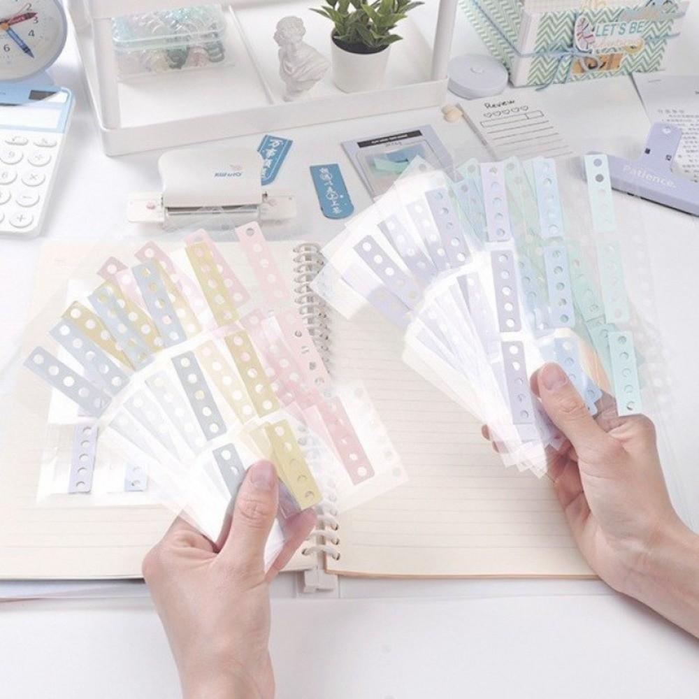With Round Holes Loose Page Storage Labels Self-adhesive Bookmark Index Sticker