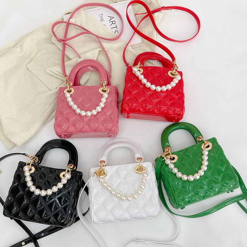 Summer Jelly Bag Designer Pvc Mini Shoulder Purse With Quilted Pattern For Casual Wear