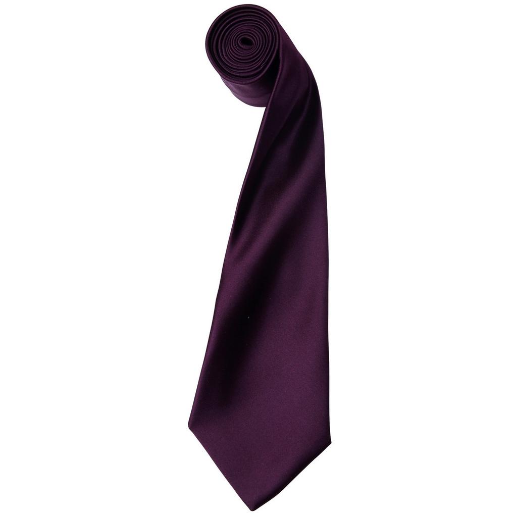 Premier Einfarbiges Satin-Krawatten-Set für Herren (Schmale Krawatte) (2 Stück)