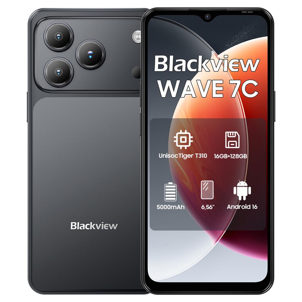 Blackview WAVE 7C 4G AI Smartphone 16GB+128GB 6.56" Android 16 5000mAh Mobile Phone