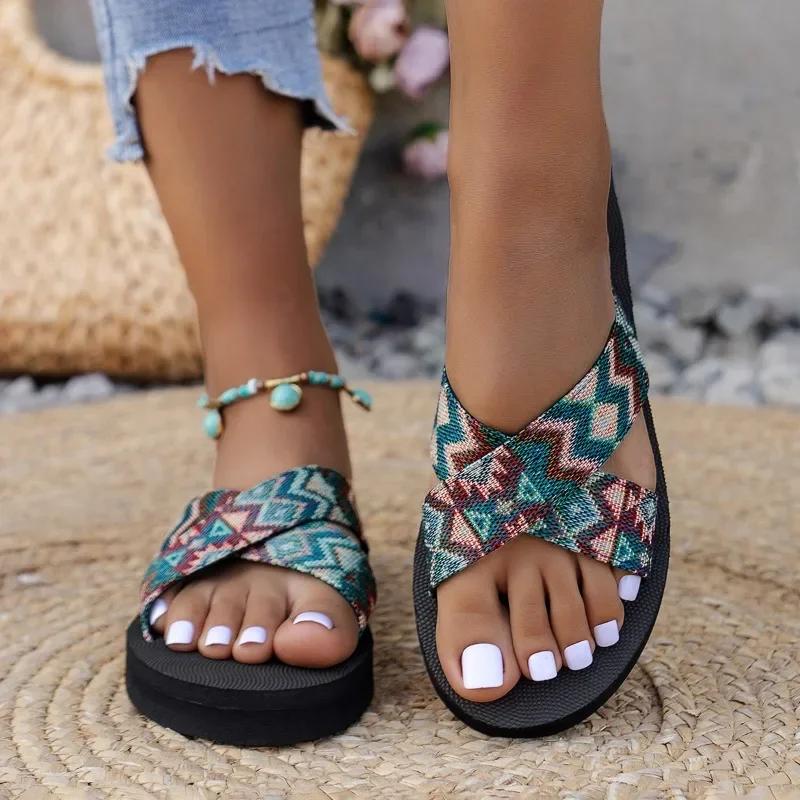 2024 Shoes for Women Hot Sale Open Toe Women's Slippers Summer Rome Mixed Colors Light Outdoor Casual Beach Large Size Slippers