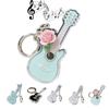 Beautiful Guitar Keychain Charm, Acrylic Guitar - Shaped Keychain, 2D Cute Rose Guitar Key Chain, Ideal For Music Lovers.