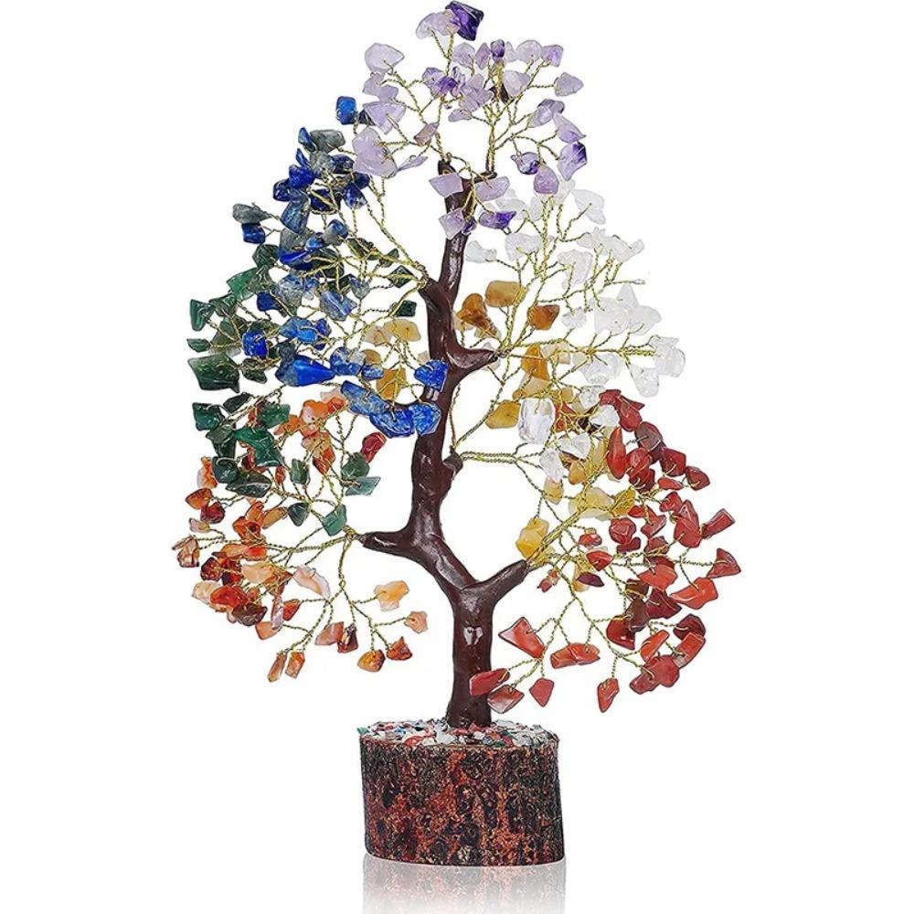 Lebensbaum mit sieben Chakren für positive Energie, Geldbaum, Feng-Shui-Dekor, Reki-Heilkristall, Edelstein, Heimdekoration