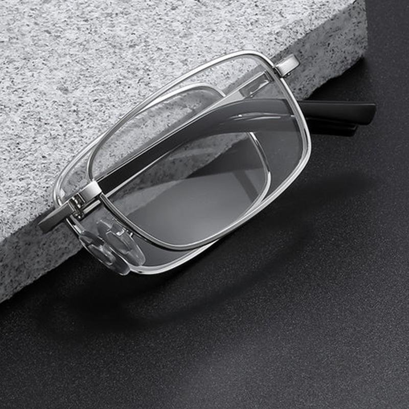 Retro Folding Reading Glasses Square Frame Mini Portable Eyewear Diopter Vision Care Unisex +0.5 to +6.00