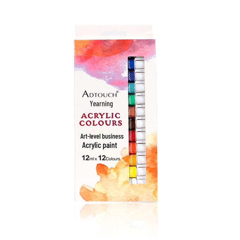 Acrylic Paint Set: Waterproof, 24 Non-Fading Colors, 12ml Tubes, Hand-Painted DIY Projects