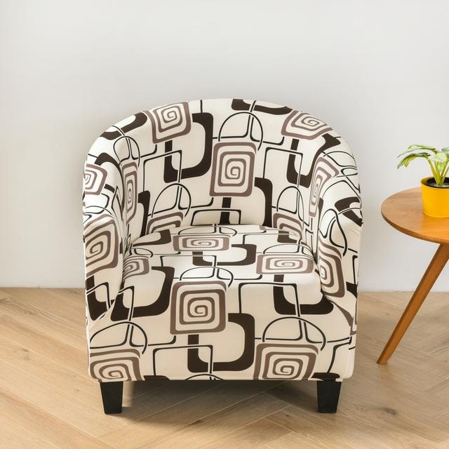 Club Chair Cover Stretch Tub Chair Slipcover Printed Sofa Cover Spandex Couch Covers For Living Room Bar Study