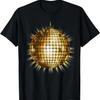 Guld Spegelboll Cool T-shirt Rolig Disco Skjorta T-shirt