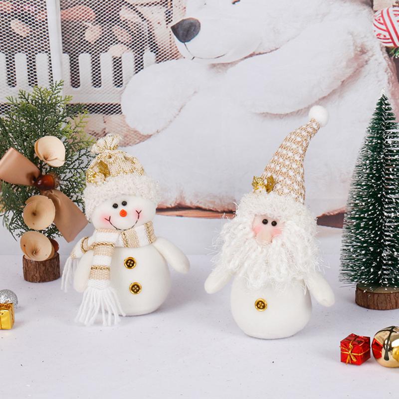 Vianočné plyšové bábiky Ozdoby Biely Santa Claus Snehuliak Vianočný stromček Závesné ozdoby Dekorácia na dom Vianočná párty Detské darčeky