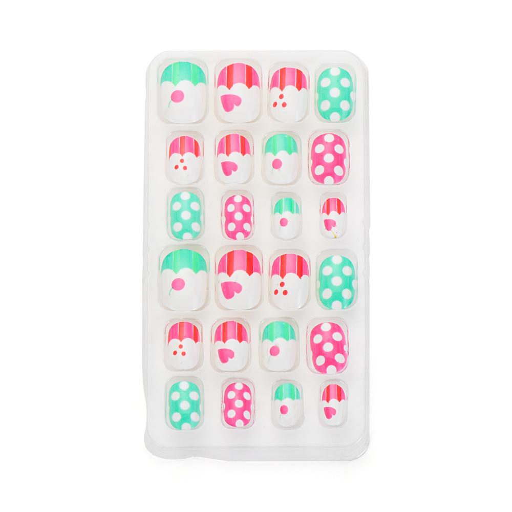 24PCS Acrylic Stick On Nails Nails Art Reusable Fake Nails False Nail Tips Full Cover Press on Nails