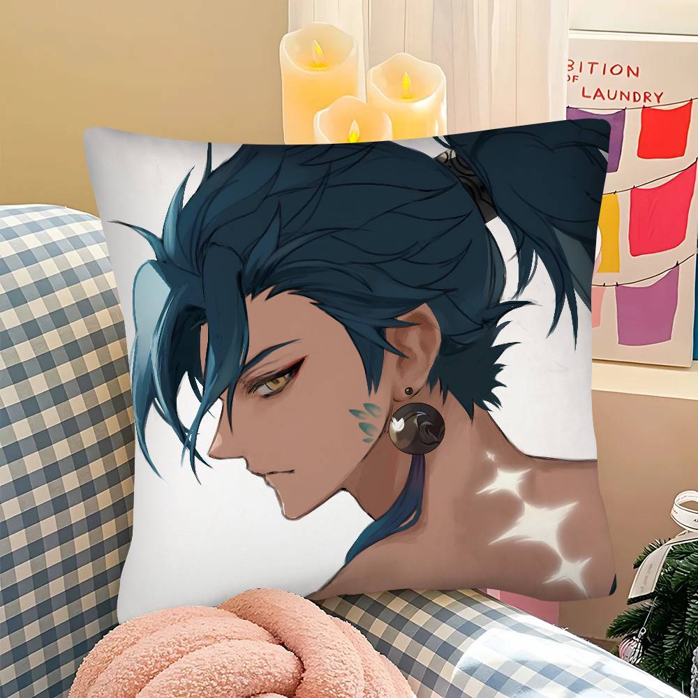 1pc Anime Figure Jiyan Pillow Case Fashion Square Pillowcase Bedroom Sofa Room Ins Decoration Leisure