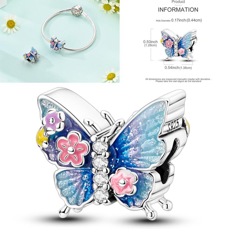 Copper Metal Dragonfly Butterfly Pendant Bead Component Charm Bead Components Bead Component Compatible With Authentic Original Bracelet High Quality