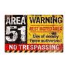 US Vintage Retro Tin Sign Door Wall Decor Metal Bar Pub Poster Warning Area 51