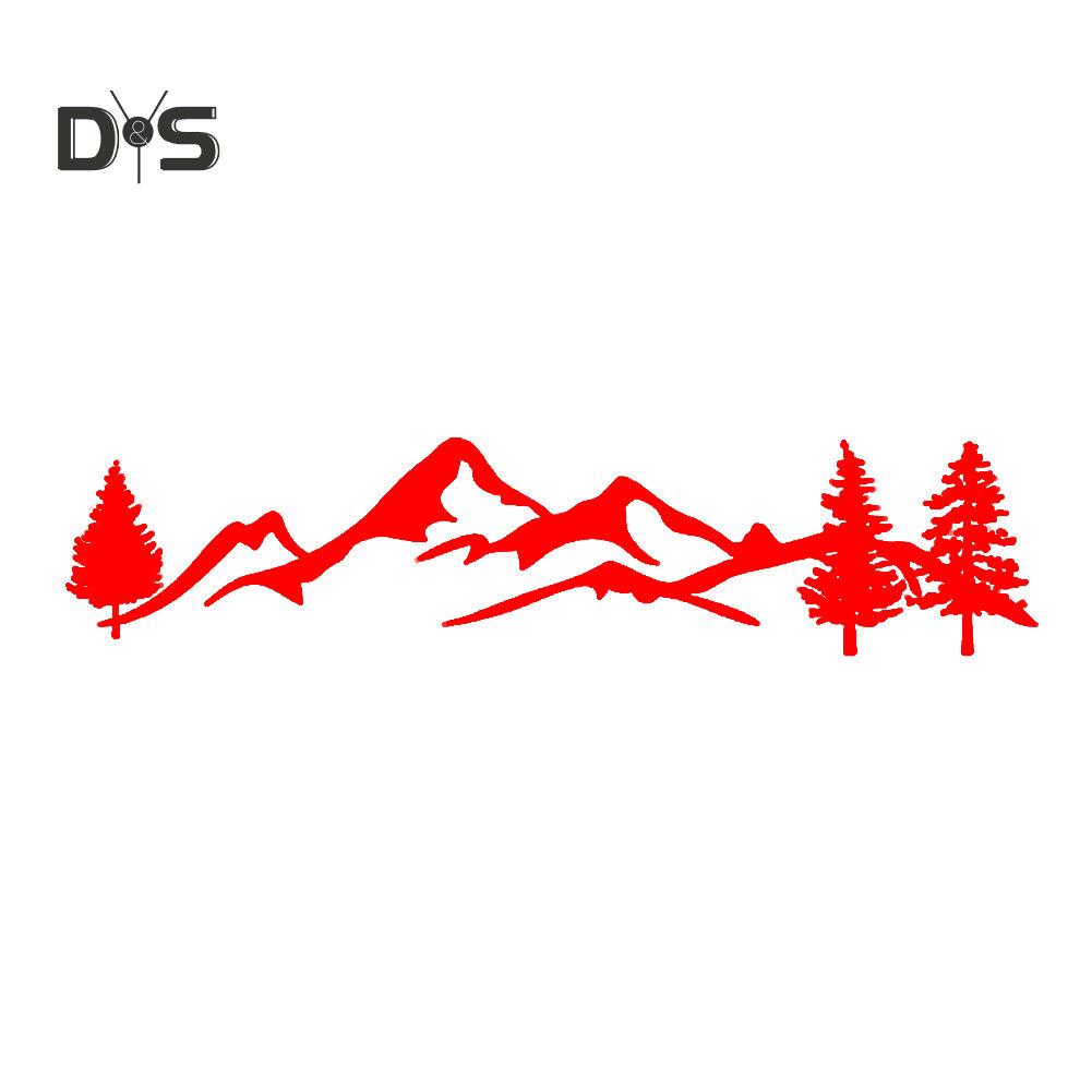 Car Sticker Tree Mountain SUV RV Camper Car-Vehicle Reflective Decals Sticker