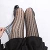 Sexy Hollow Lace Fishnet Socks American Stockings Retro Coffee Vertical Striped Pantyhose Women With Leg Covers