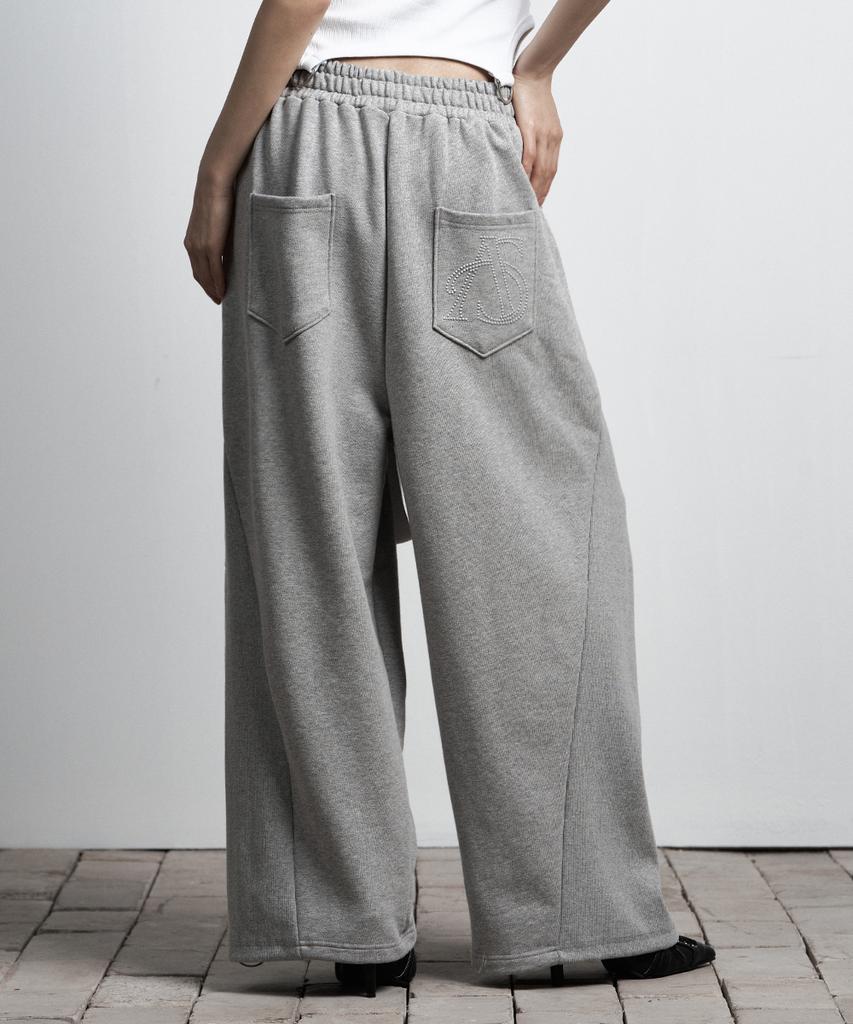 Aejeuyua Tie Belt Sweatpants Melange