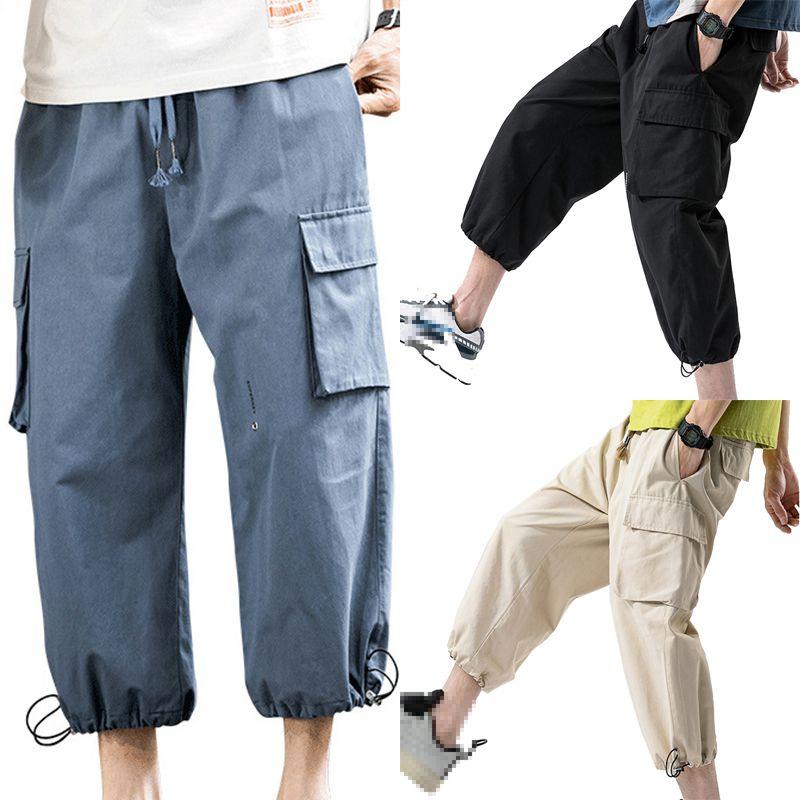 Ontspannen Pasvorm Heren Capri Korte Broek Met Verstelbare Enkels Voor Casual En Strandkleding