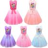 Kids Girls Princess K-POP Rumi Zoey Mira Print Bow Sleeveless Mesh Tutu Dress