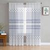 Lijn Textuur Verloop Textuur Blauwe Slaapkamer Transparante Dunne Gordijnen Vakantiedecoratie Raam Voile Tule Gordijn