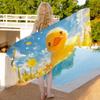 Canard en Caoutchouc Jaune Classique Dessin Animé Serviette de Plage en Microfibre Absorbante Séchage Rapide Douce Serviette pour Yoga Natation Station de Vacances Alpinisme