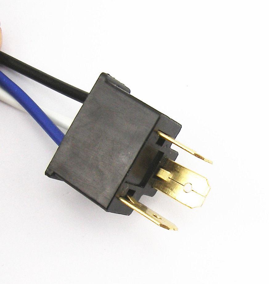 H4 Headlight Headlamp H4 Light Bulbs Relay Wiring Harness 4 Ceramic Socket Plug