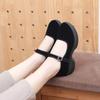 Mode Damenmode Süße Leichte Schwarze Plateau Hochwertige Schnallenriemenschuhe Damen Lässig & Retro Tanz Ballerinas 2025