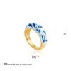 Creative Flower Enamel Heart Hoop Earrings Oil Drip Geometric Star Moon Round Shape Hoop Blue and White Porcelain Drop Jewelry G